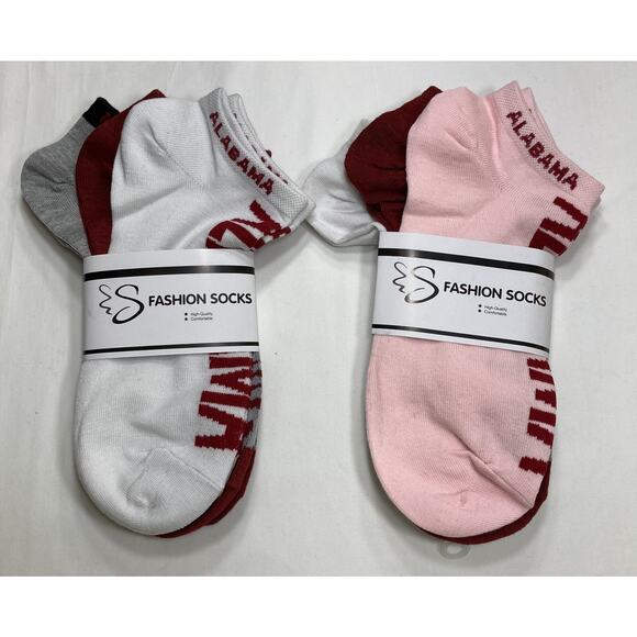 Alabama Crimson Tide Socks Ankle Women's size: 9 to 11 2 packs of 3, NCAA - Picture 1 of 9